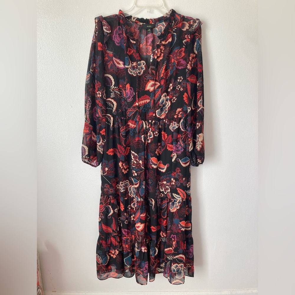 Maia floral chiffon midi dress size 10